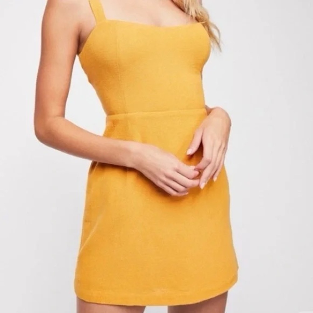 Free People Short n Sweet Mini Dress Yellow